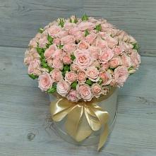 Цветочная композиция из Розы в шляпной коробке #REPLACE_PRED# Киселевске