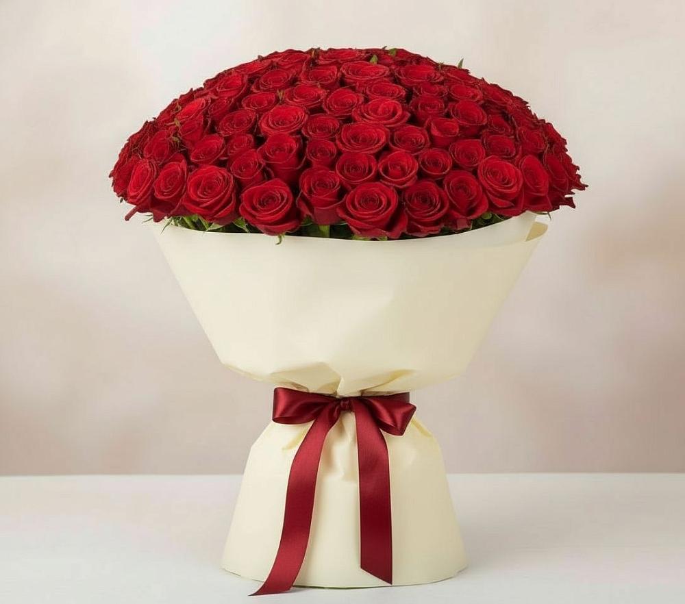 Букет 101 Красная роза Милано в Киселевске