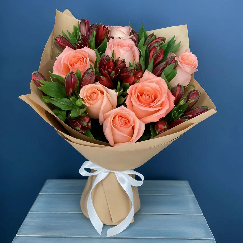 Букет цветов из: Розы и Альстромерии в Киселевске