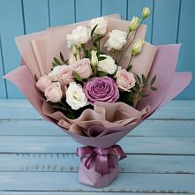 Букет цветов из:  Розы и Лизиантусы в Киселевске