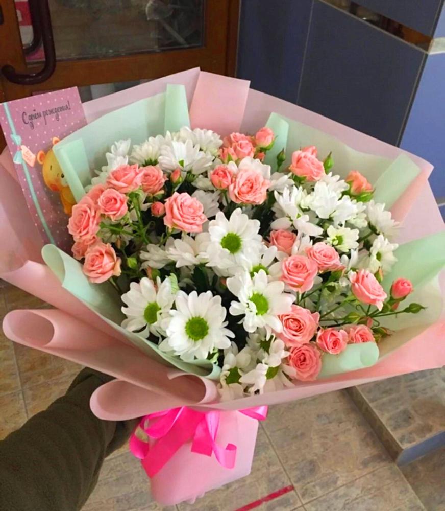 Букет цветов из: Розы и Хризантемы в Киселевске