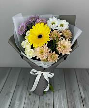 Букет цветов из:  Розы, Герберы и Хризантемы в Киселевске