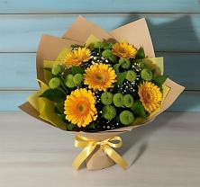 Букет цветов из:  Герберы и Хризантемы #REPLACE_PRED# Киселевске