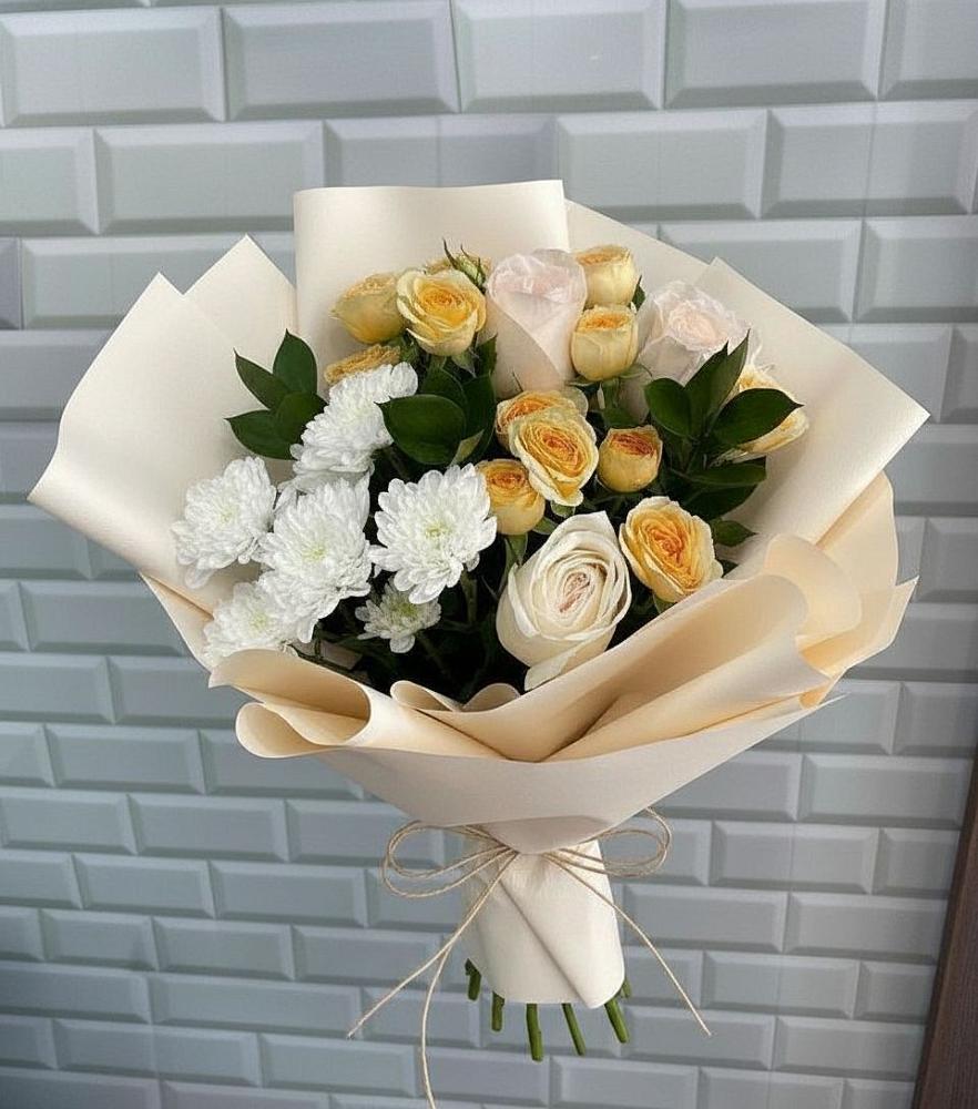 Букет цветов из: Розы и Хризантемы в Киселевске