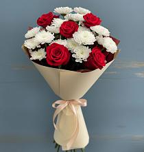Букет цветов из:  Розы и Хризантемы в Киселевске