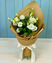 Букет цветов из:  Хризантемы и Лизиантусы #REPLACE_PRED# Киселевске