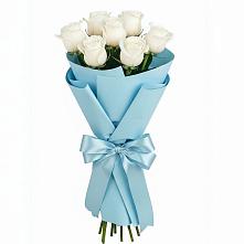 Букет 7 белых роз Проуд в Киселевске