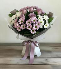 Букет цветов из:  Хризантемы и Розы #REPLACE_PRED# Киселевске