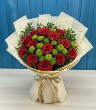 Букет цветов из:  Розы и Хризантемы в Киселевске