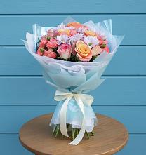 Букет цветов из:  Хризантемы и Розы в Киселевске