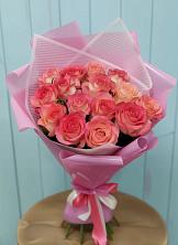 Букет 15 Розовых роз Равель в Киселевске